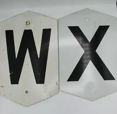 Lot Of 2 Vintage Railroad Sign W And X • $159.96