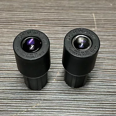 Pair Of Zeiss Cpl W10X/18 Microscope Eyepieces 46 40-22-9901 Used Condition #2 • $129.99