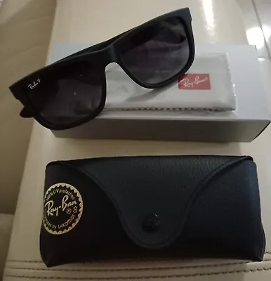 $70 • Buy RayBan Justin Polarised Sunglasses Matte Black Frame Grey Lens RB4165 622/T3