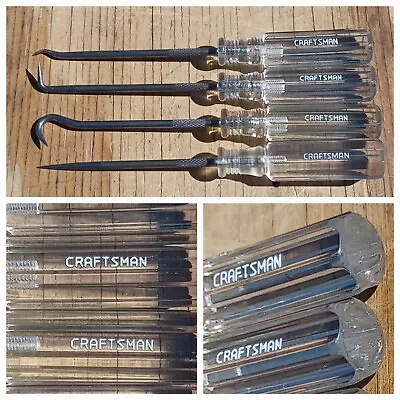 Vintage Craftsman 4pc Pick And Hook Set 5-1/4  W/Clear Handles USA EUC • $27.99