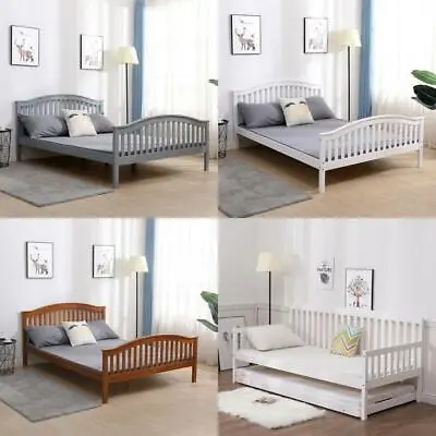 Madrid Double Bed 4ft 6 Bed Headboard High End Wooden Frame Slatted Base • £179.99