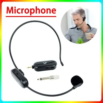 2.4G Wireless Microphone Headset Mic For Speaker Voice Teaching Yoga Singing UK • £18.98