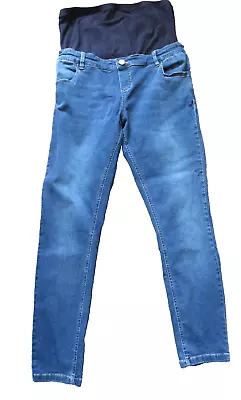 Asos Maternity Denim Jeans Blue Size Uk14 Adjustable Inside Leg 28.5  Stretch • £10.99