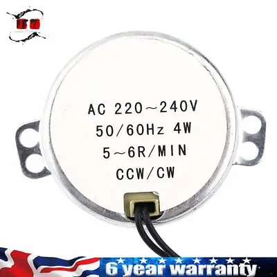 Synchronous Motor 50/60Hz Frequency AC 220~240V Gear Motor CW/CCW 4W Microwave • £12.90