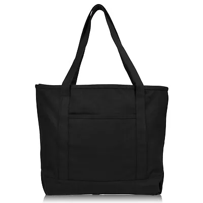 DALIX 20  Solid Color Cotton Canvas Shopping Tote Bag (Exclusive Edition) • $16.99