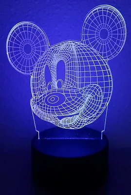 Mickey Mouse 3D LED Night Light 7 Colors 5.5 Inch Display • $19.99