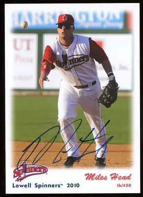 2010 Lowell Spinners MILES HEAD Signed Card Autograph AUTO RED SOX • $3.09