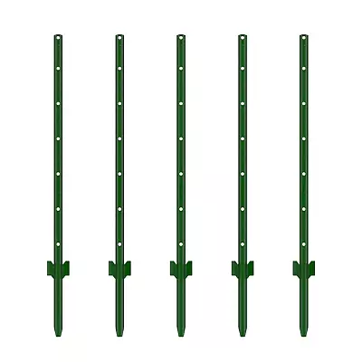 Metal Fence Stakes 3-4-5-7 Feet Sturdy Duty Metal Fence Post T-Post With No-Di • $67.62