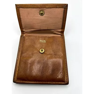 Vintage Rolfs Cowhide Billfold Brown Bi-fold Wallet W/ Snap Coin • $15