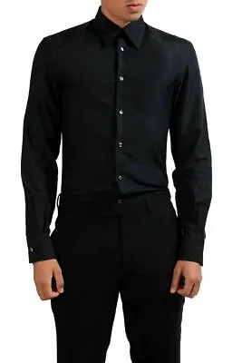 Versace Collection  Trend  Men's Black Dress Shirt Size 14.5 15 15.75 16 16.5 17 • $99.99