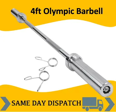 4ft Olympic Bar Straight Barbell Free Collars/ Fitness/ Gym Weightlifting 2  • £30.99