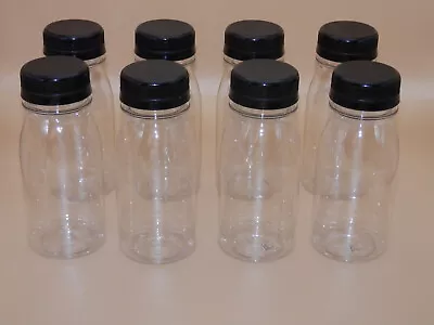 8 Pcs 5 Oz Plastic Juice Bottles Empty Clear Containers With Tamper Proof Lids • $15