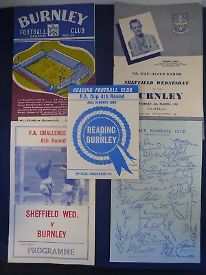 £4.95 • Buy 3 Burnley Programmes & Autograph Sheet 1960s.Sheffield Wed.West Brom.Reading