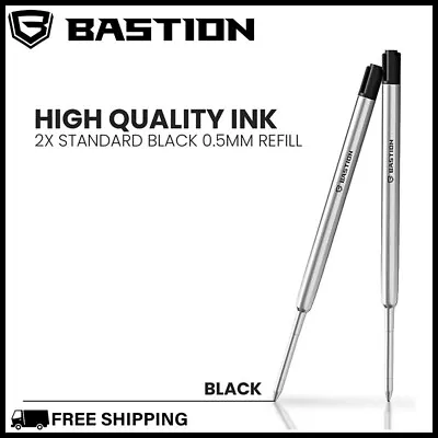 BASTION PENS INK REFILL REPLACEMENT CARTRIDGE Bolt Action Pen Fine Tip Black 2X • $6.99