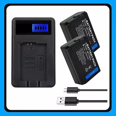 $29.90 • Buy 2x NP-FW50 Battery 2.2Ah & Charger For Sony Alpha A3000 A3500 A6000 A6300 A6500