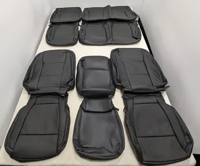 For Ford F250 F350 Crew Cab XL STX 2021-2022 Black Leather Seat Covers LQ149 • $799