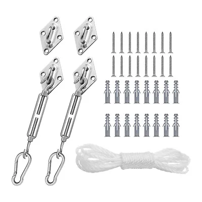 8pcs Sun Shade Sail Fixing Hardware Accessories Kits Stainless Steel Fittings • £11.99