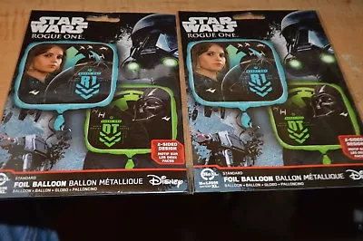 Lot Of 2 Disney Star Wars Rogue One 2 Sided 17  Foil Mylar Balloon  • $10