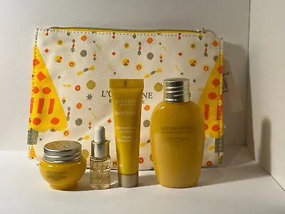 L'occitane 4 Pcs Divine Immortelle Discovery Kit Includes Cosmetic / Makeup Bag • $85.44