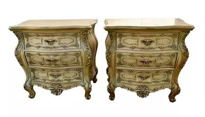 Vintage Pair Of Carved & Painted Venetian Style Commode/Nightstands • $1298