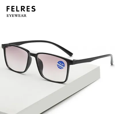 Ultralight Bifocal Tinted Reading Glasses For Men Square Frame Sunglasses New • $7.97