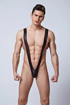 Men Black Mankini Erotic Lingerie Bodysuit One Piece Underwear Swimwear  • £7.99