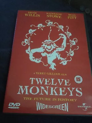 Twelve Monkeys DVD Bruce Willis (1999).No Case.LN. • £1.95