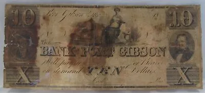 1830s-60s $10 Port Gibson Mississippi Obsolete Bank Note Civil War PC-30 • $79