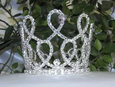 Mini Clear Austrian Rhinestone Crystal Full Hair Crown Tiara Party Bridal M1369 • $11.99