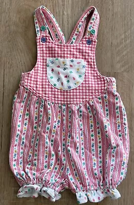 Vintage 1990s Gymboree Floral Ladybug Bubble Romper XS 9-18m Pink Ruffles • $49.99