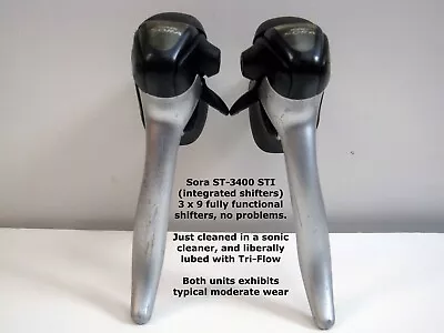 Shimano Sora ST-3400 Road Shifters STI Brifters 3 X 9 Speed FULLY FUNCTIONAL • $84.99