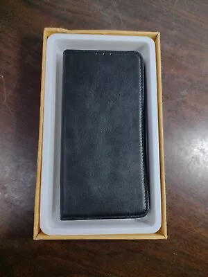 MURREN BLACK LEATHER FOLIO IPHONE CASE WITH MINI WALLET FOLDING COVER NEW • $12.99