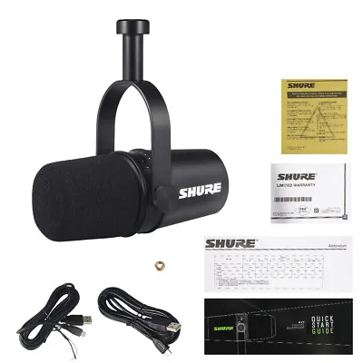 New Shure MV7 Cardioid Dynamic Vocal / Broadcast Microphone USB & XLR Outputs US • $161.99