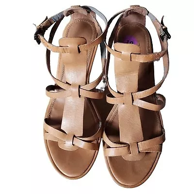 B. Makowsky Women's Size 10 Brown Strappy 4-inch Sandals Heels AS IS NO BOX • $8.95