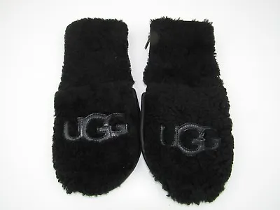 UGG Women's Curly Pile Flip Black Mittens Gloves Size Large UGG Logo • $58.49