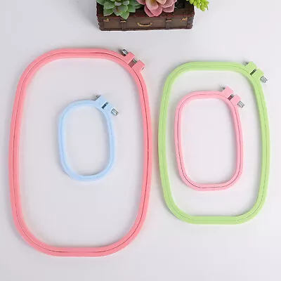 Plastic Square Rectangle Clip Embroidery Frame Cross Stitch Hoop Stand Lap Tool • $14.80