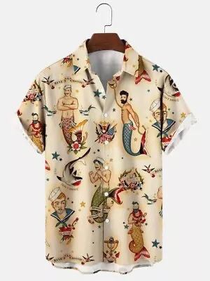 Mermaid Hawaiian Shirt Mermaid Lover Hawaiian Shirt Disney Cartoon Aloha Shirt • $29.98