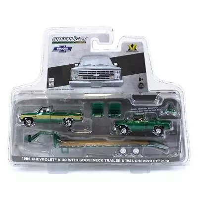 Green Chase Unit 1/64 1982 Chevy K-30 Longbed W/Gooseneck &Project Truck 51406-C • $69