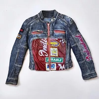 Vintage Miss Sixty Iconic Biker / Racer Denim Jacket Size 8uk Archive  Italian • $205.35