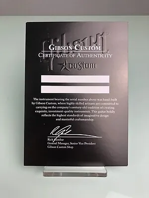 $47.39 • Buy Gibson USA Les Paul SG V ES335 Custom Shop COA Certificate Of Authenticity BLANK