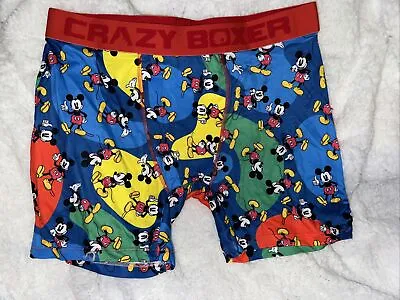 Crazy Boxers Disney Mickey Mouse All Over Print Boxer Briefs Multicolor Size XL • $17.99