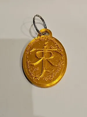 J R R Tolkein Symbol 3D Keyring Gold Keychain Key Ring The Hobbit JRRT LOTR Gift • £3.99