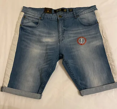 £6.50 • Buy Crosshatch 38 W Play More Shorts Blue Light Wash Denim Shorts New With Tags