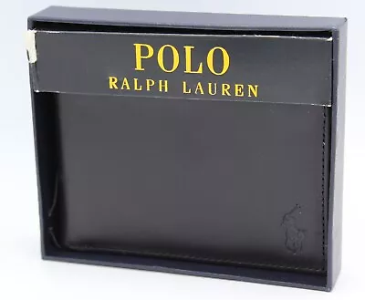 New Authentic Ralph Lauren Pass Case Pony Billfold Black Leather Mens Wallet • $39.99