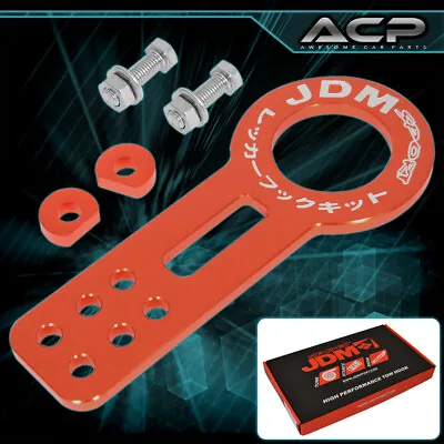Universal JDM Sport Aluminum CNC Anodized Orange Front Towing Hitch Tow Hook Kit • $15.99