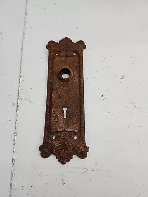 Antique Vintage Cast Iron Art Nouveau Door Knob Keyhole Lock Back Plate • $12.99