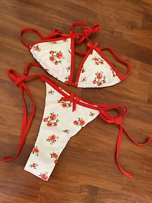 Seamolly Zaful Bikini Set Trendy Bows Floral Thong Bottom/top NWT S Small NEW • $25