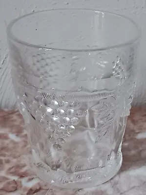 Crystal Glass Grape & Cable Pattern Juice Glass Tumbler - Mosser USA • $10.99