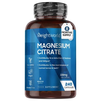£16.49 • Buy Magnesium Citrate 240 Capsules 740mg For Bones & Teeth Muscle Energy Supplement