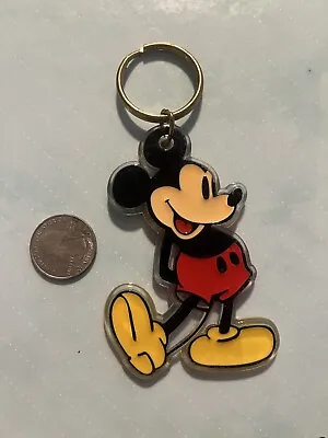 Vintage Walt Disney's Mickey Mouse Acrylic Keychain Key Ring • $9.90